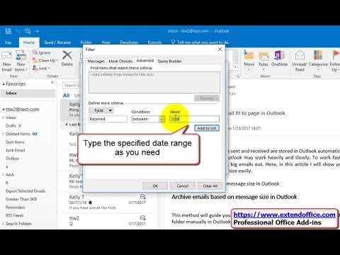 How to export emails by date range to Excel files or PST files in Outlook
