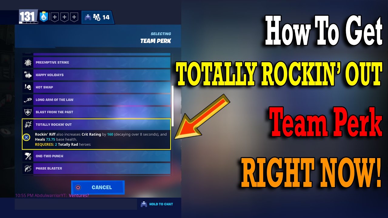 How To Get The Totally Rockin Out Team Perk Right Now! - Fortnite Save The World