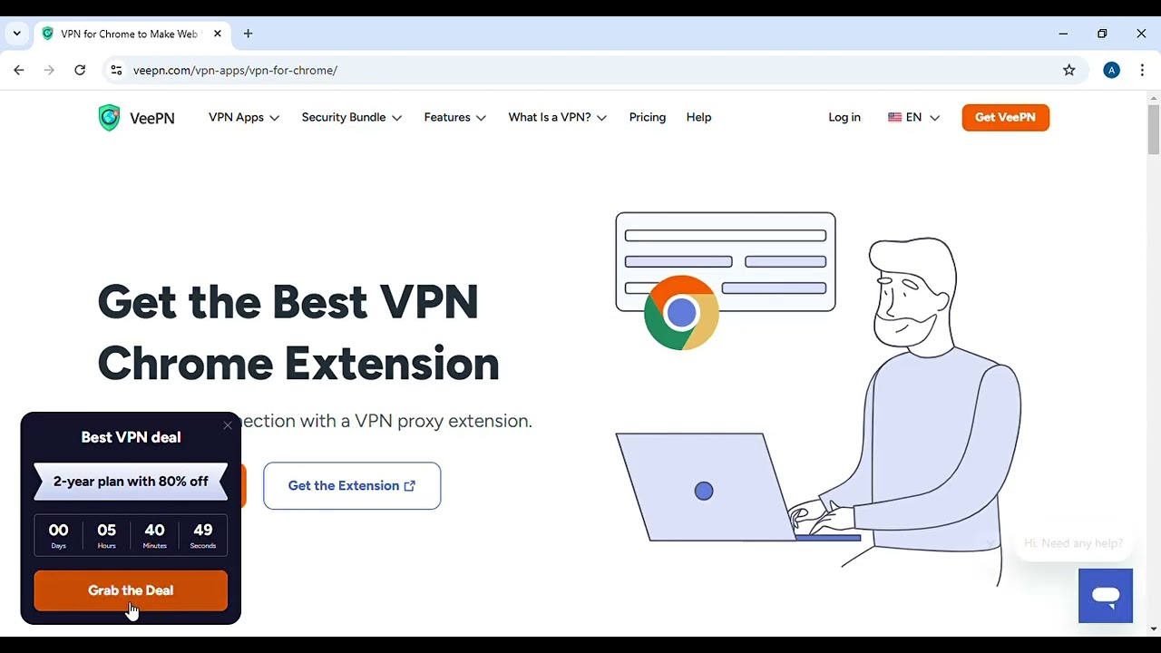 how to insert VeePN chrome on pc