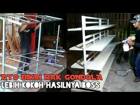How to make a gondola rack for a basic food shop/mini market | mild steel galvanized hollow iron