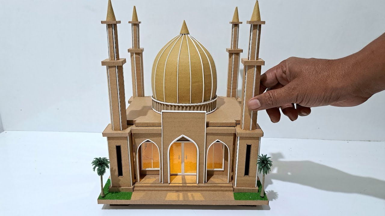 HOW TO MAKE A MINIATURE OF A MOSQUE FROM CARDBOARD #190 THE MOST BEAUTIFUL MOSQUES