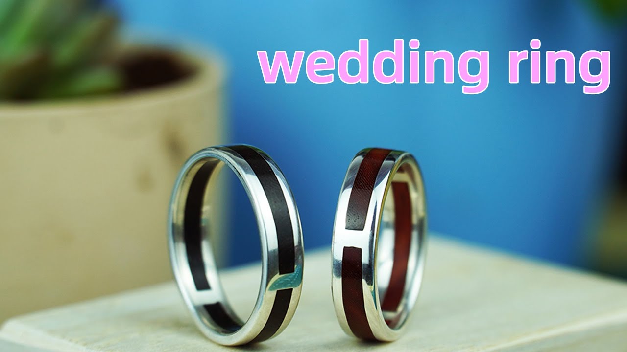 How To Make a Ring With a Wood Inlay！Woodworking Art！