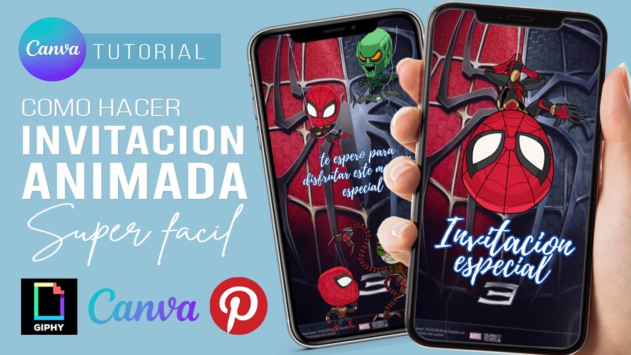 How to make a very EASY ANIMATED INVITATION to send by WHATSAPP with CANVA + GIPHY + PINTEREST