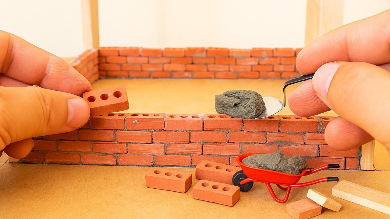 How to make Amazing House with bricks - Mini Tuğla Ev Nasıl Yapılır - Mini Model