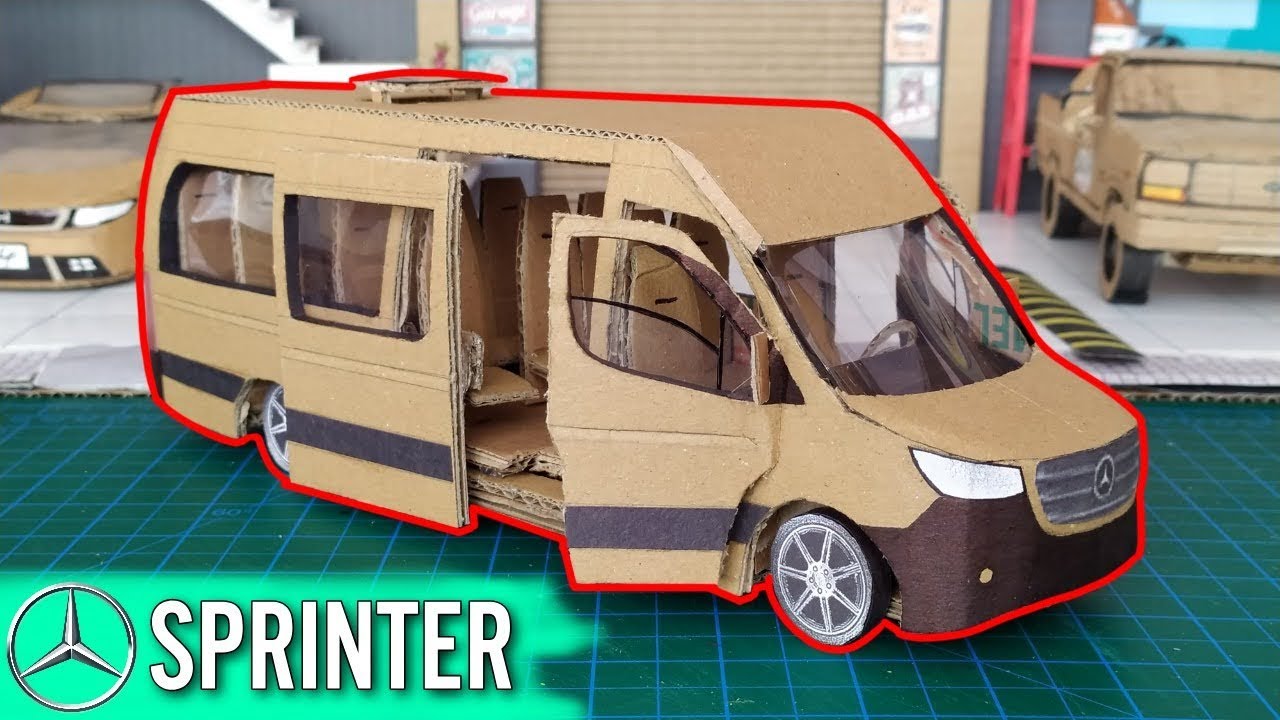 How TO Make Car from Carboard MERCEDES-BENZ SPRINTER / handmade DIY / MODEL CAR DIECAST