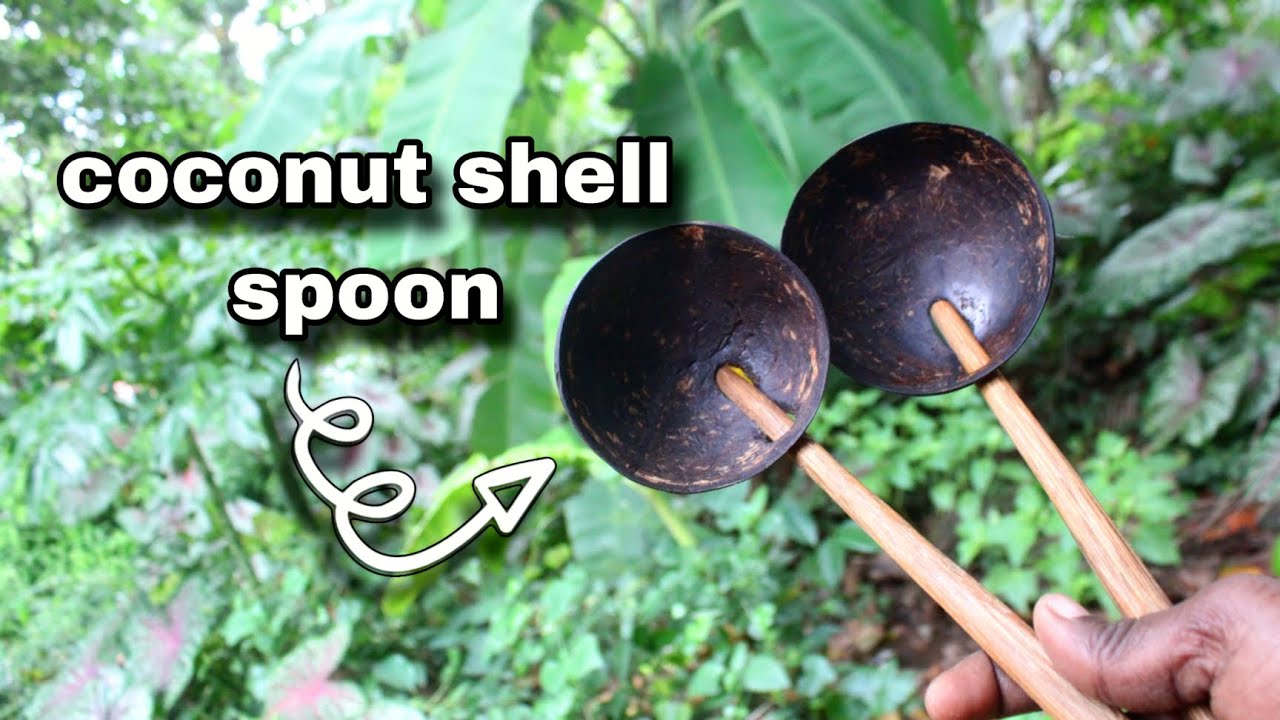 how to make coconut shell kitchen spoon | Kerala traditional chiratta thavi