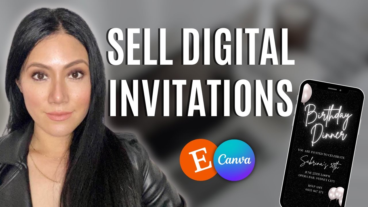 How To Make Digital Invitations To Sell on Etsy, Sell Canva Templates (Mobile Invitation Tutorial)