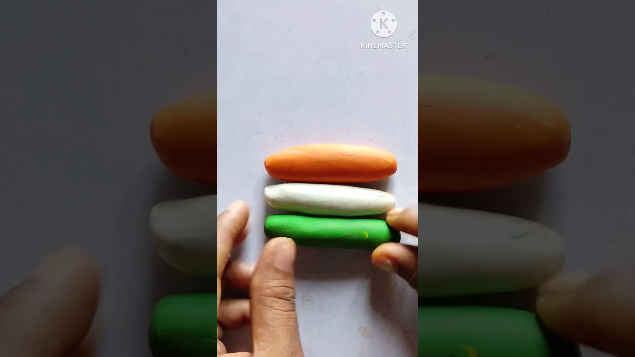 HOW TO MAKE INDIAN FLAG WITHPOLYMER CLAY Flag kaise banaye /Independence Day #republicday #viral #yt