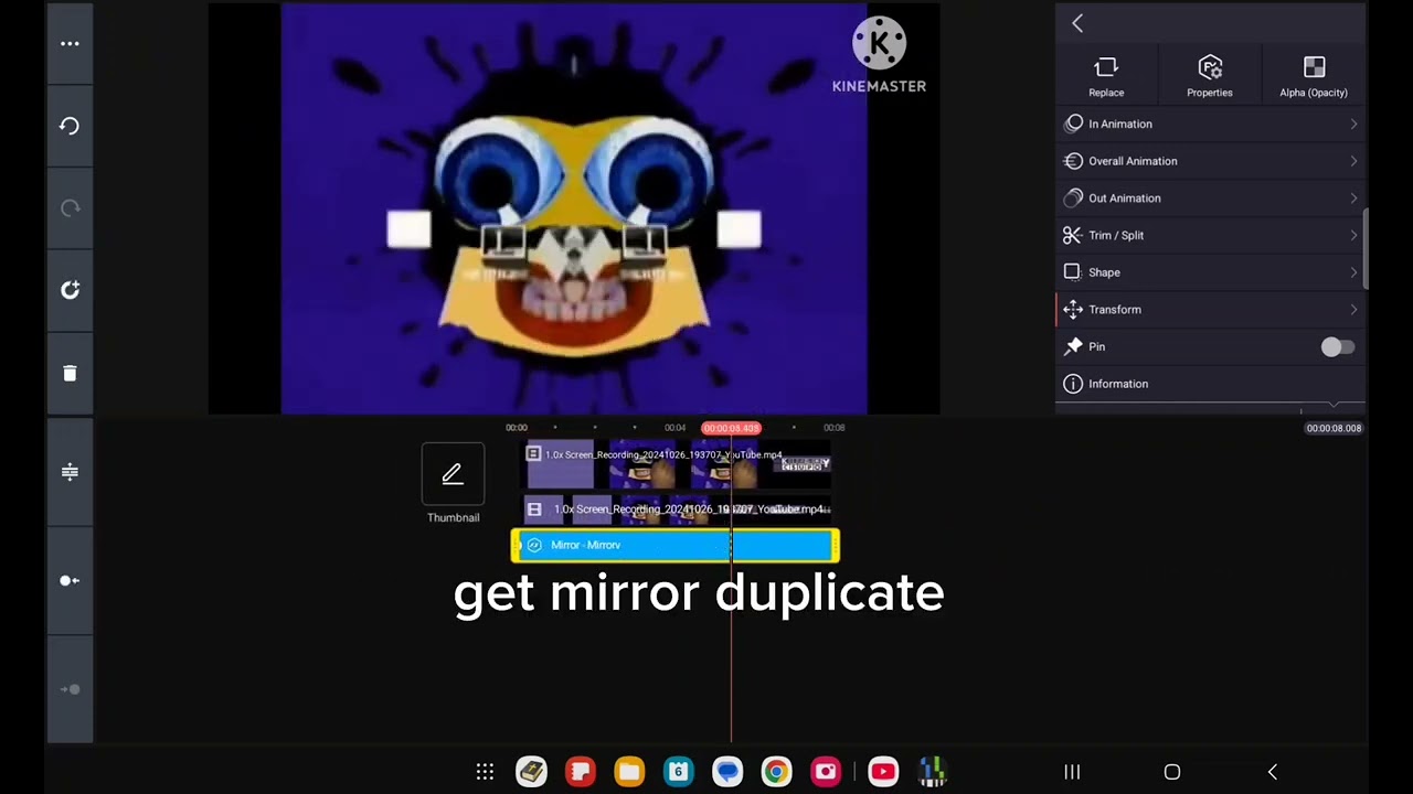 How to make mirror and other on kinemaster