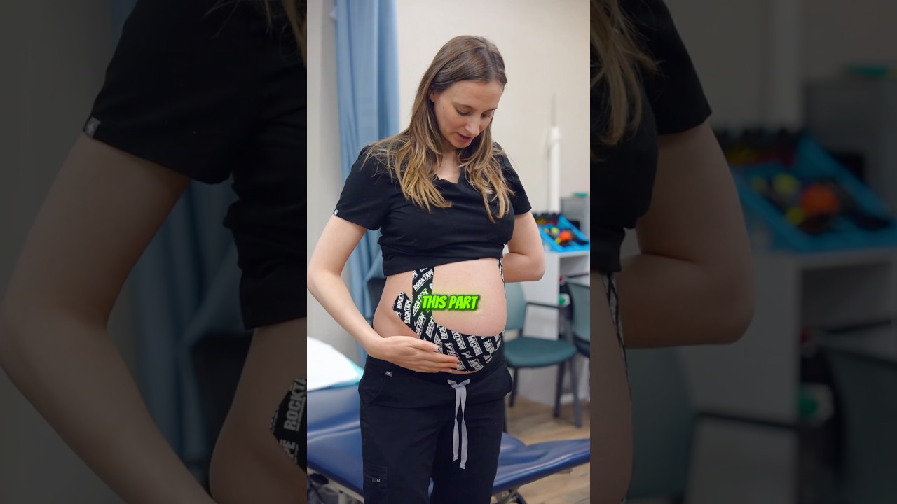How to relieve weight of a pregnant belly? #pregnancy #physiotherapy  #momlife #taping