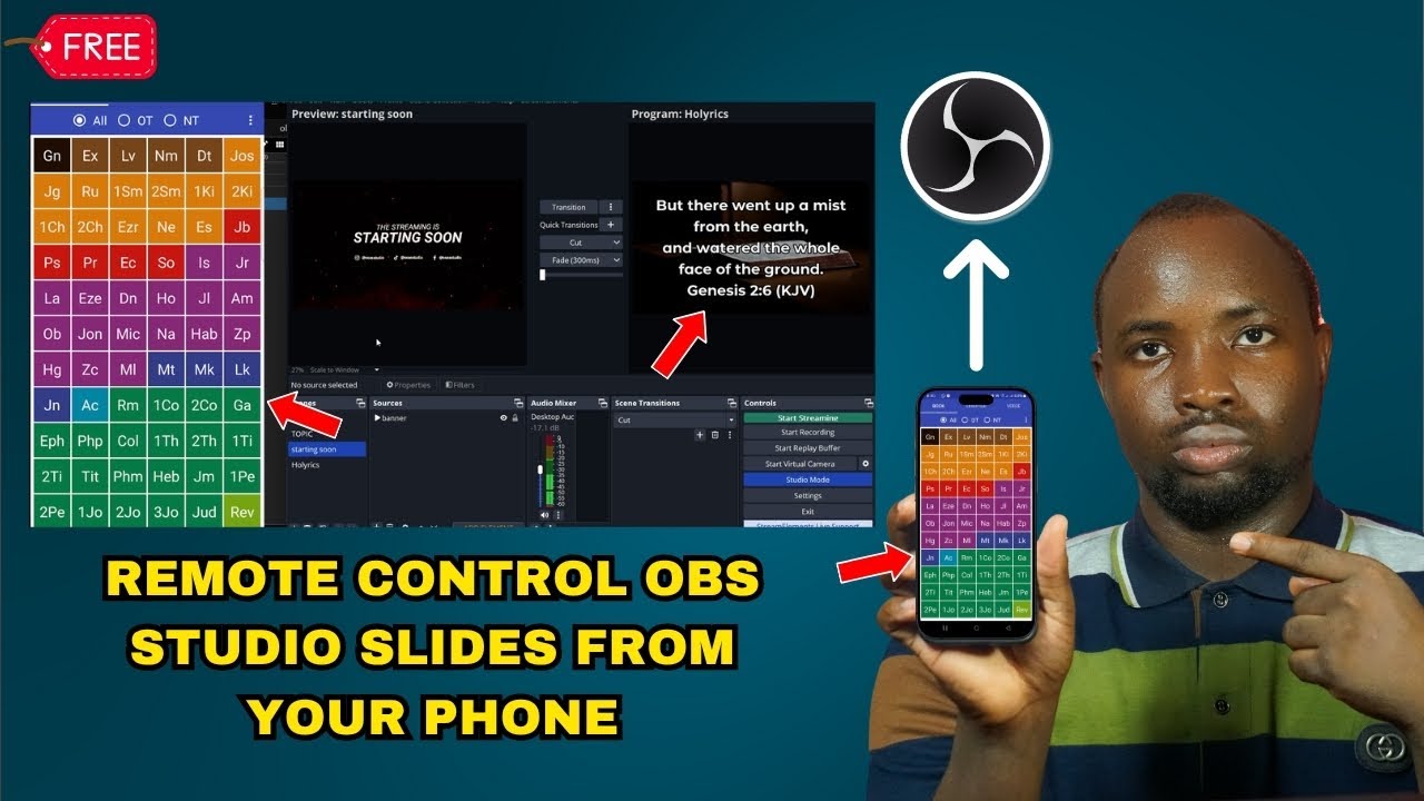 How to Remote Control OBS Studio Slides from Your Phone (For Sermons & Worship)