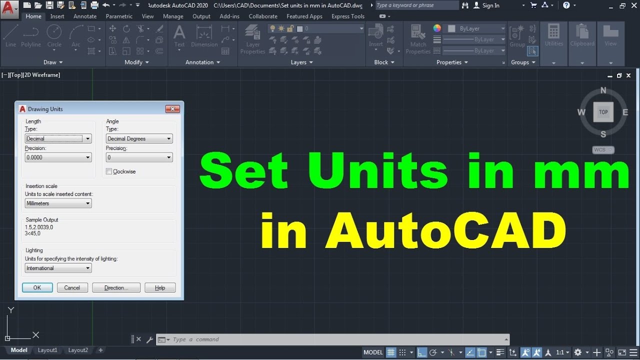 How to Set Units in mm in AutoCAD