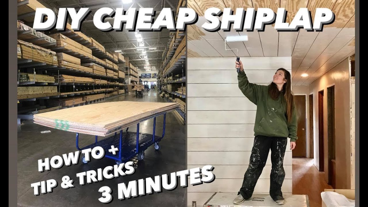 How To SHIPLAP A CEILING!! Use PLYWOOD Cut down To Cover Popcorn Ceiling and SAVE MONEY!