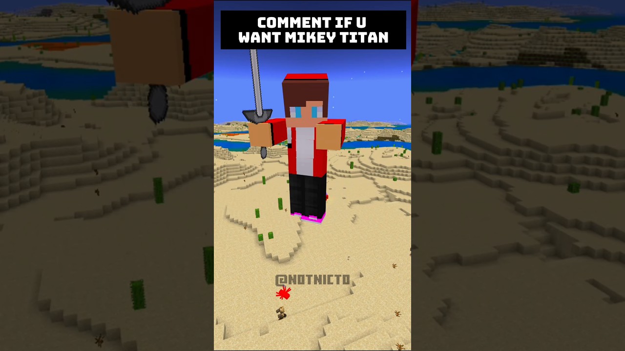 HOW TO SPAWN TITAN JJ (JJ AND MIKEY) IN MINECRAFT 🥰 #shorts