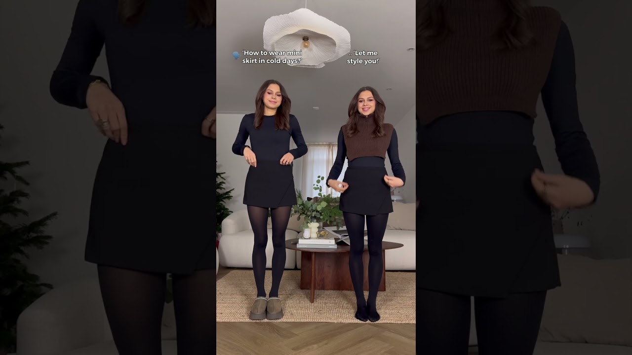 How to wear mini skirt in winter ✨🤭 Wearing or styling? 🤍 Subscribe for #styling #fashion