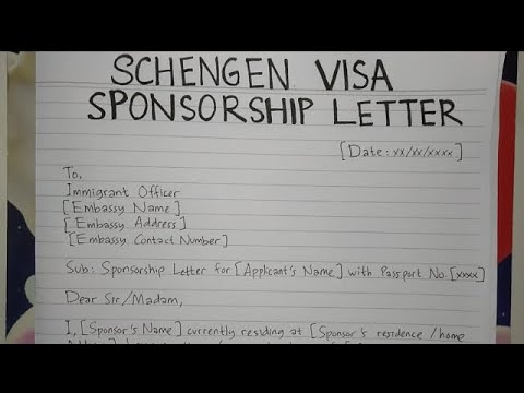 How To Write Schengen Visa Sponsorship Letter Template Format | Writing Practices