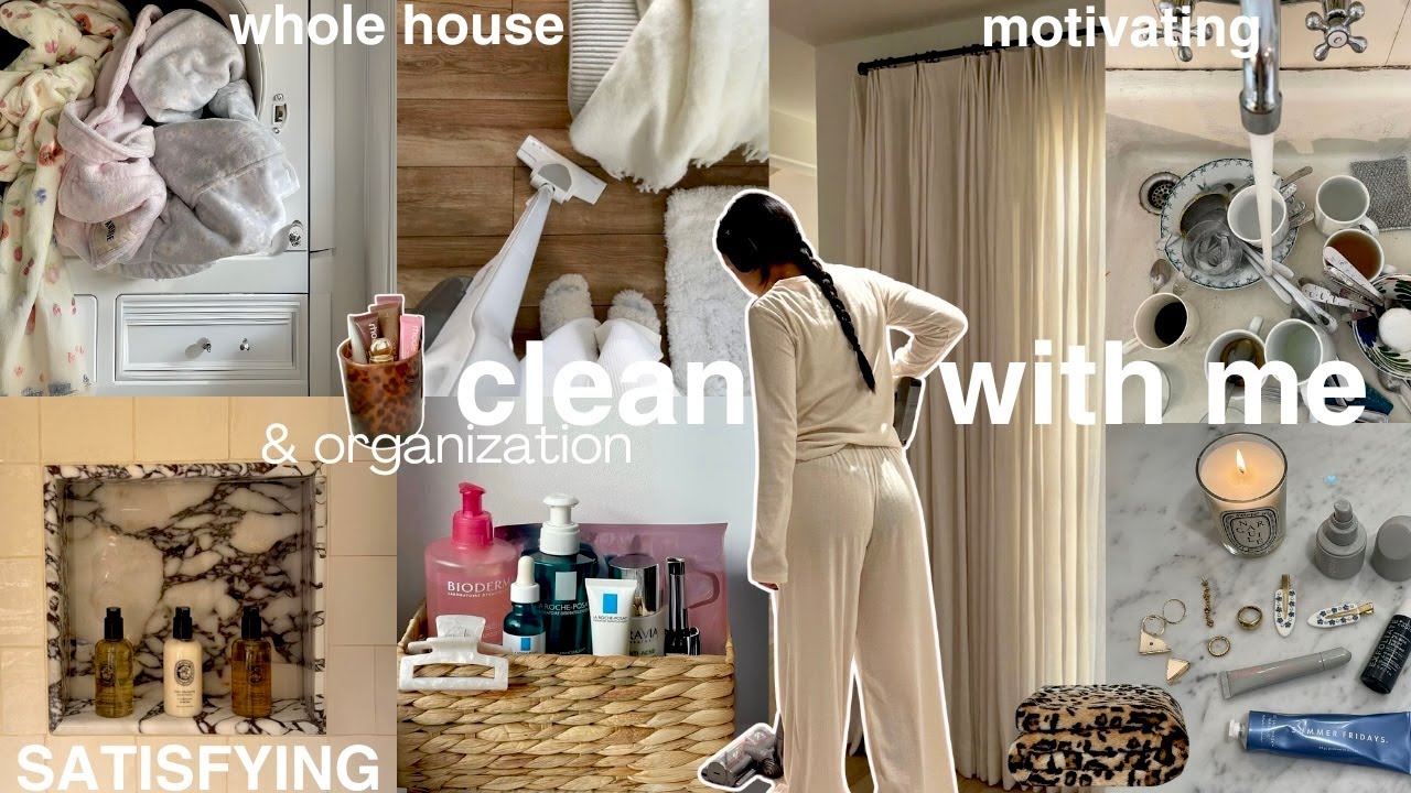 huge DEEP CLEAN + ORGANIZE with me🫧 *satisfying* cleaning my ENTIRE house