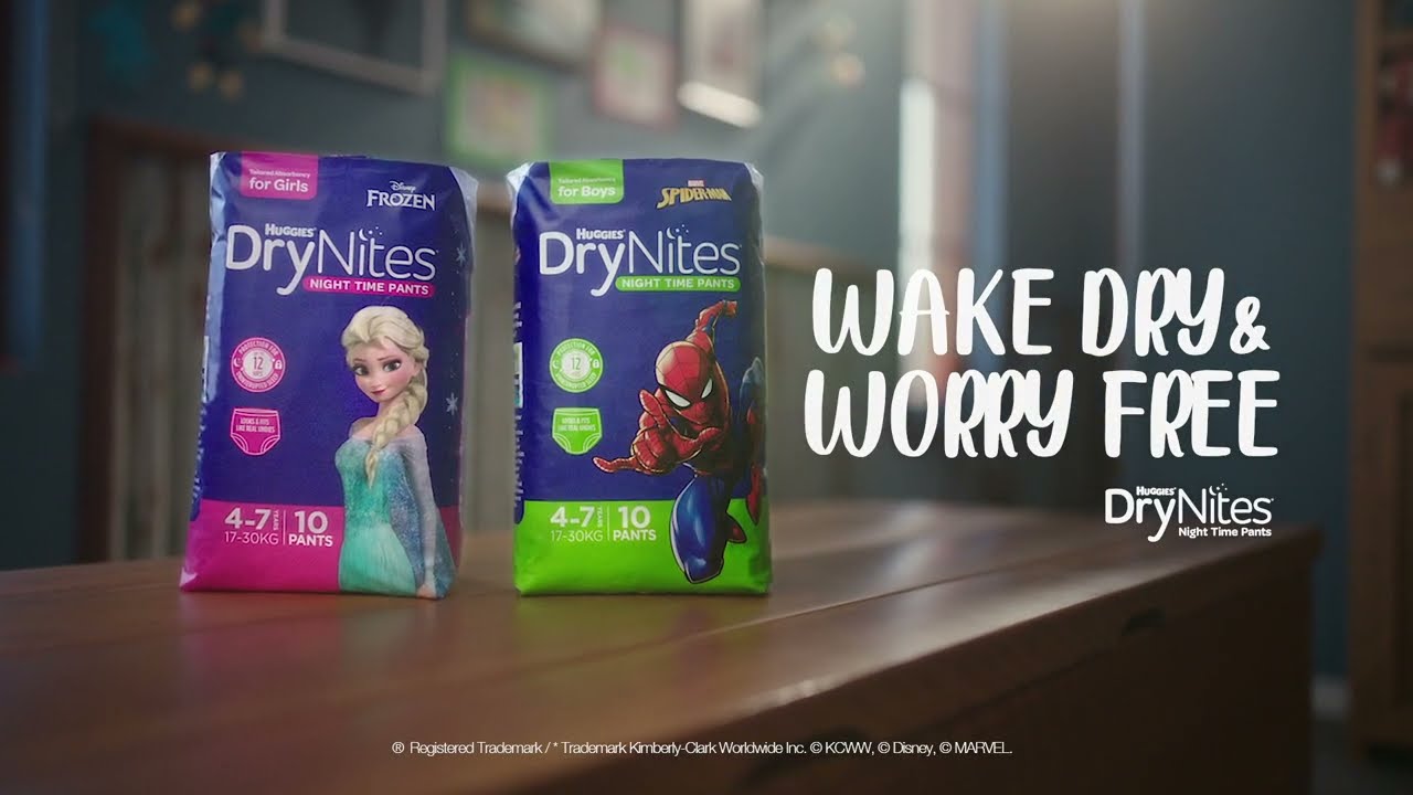 Huggies, DryNites.Overnight, disposable,panties-diapers for school-age children 6-12 years old.