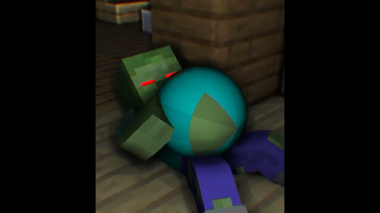 Hungry Zombie eats the villager [Minecraft Vore]#shorts #vore