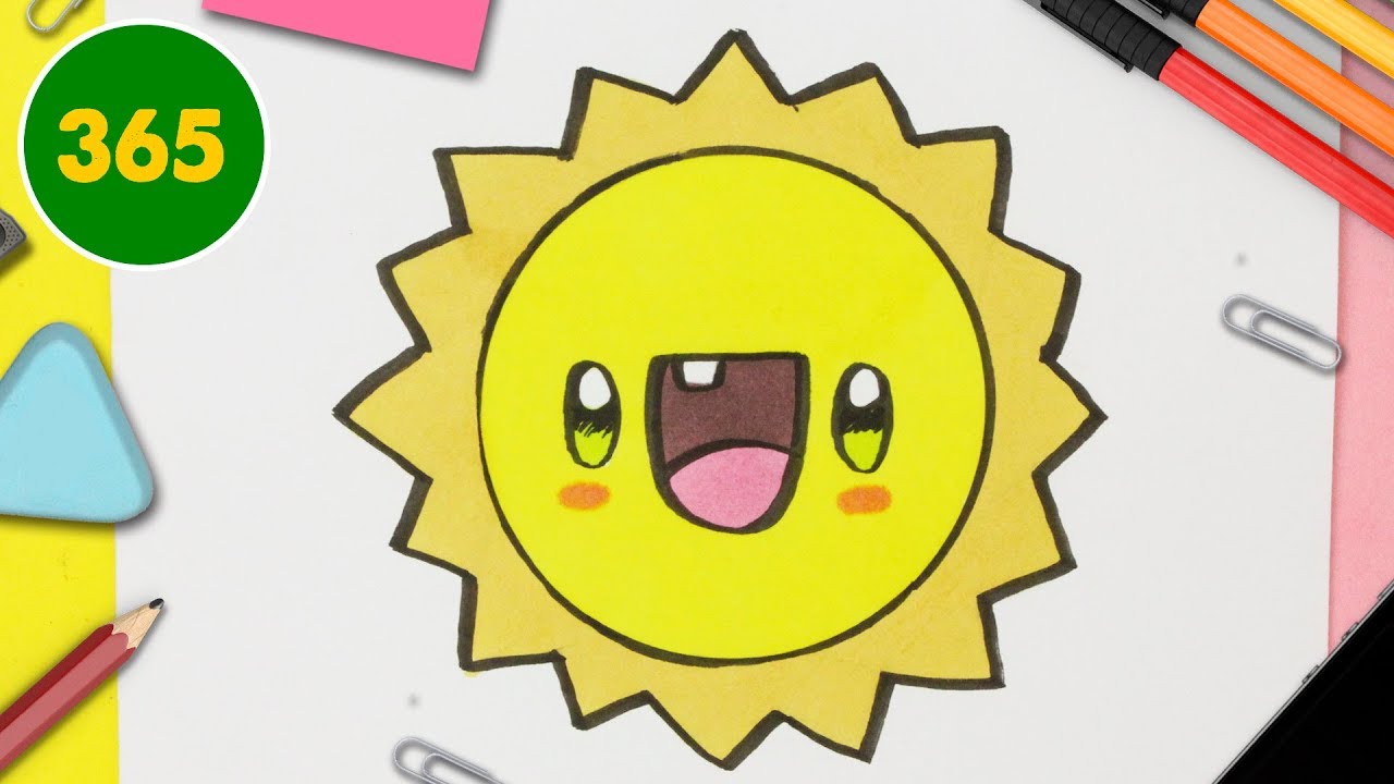 Hur man ritar sol Kawaii