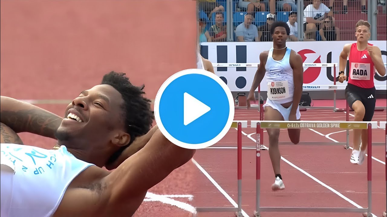 hurdler Chris Robinson Wins 400m Hurdles Despite MAJOR Wardrobe Malfunction in Ostrava!
