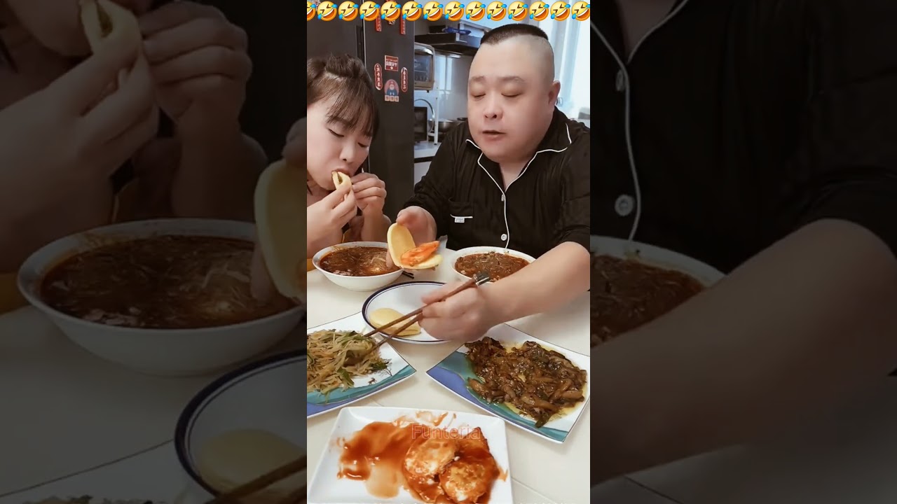 husband and wife food fight video #funny #food #mukbang #comedy #shorts