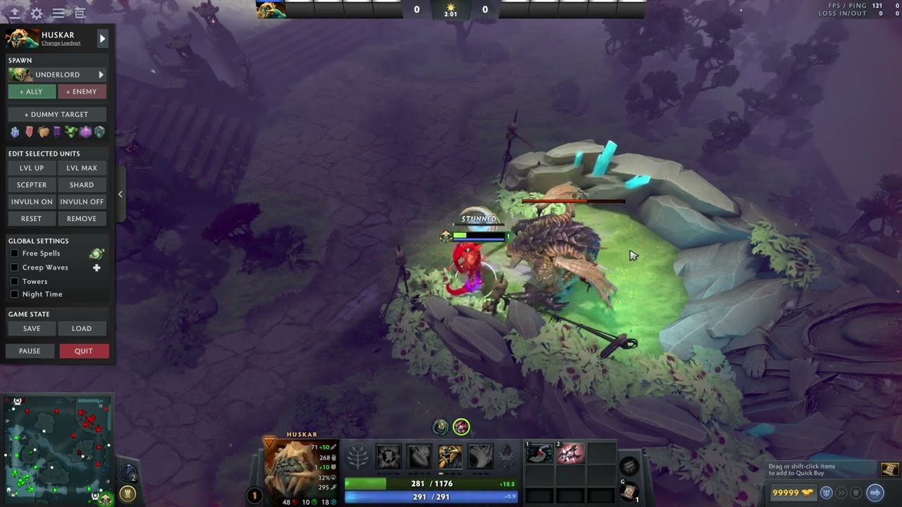 Huskar solo Roshan lvl 1