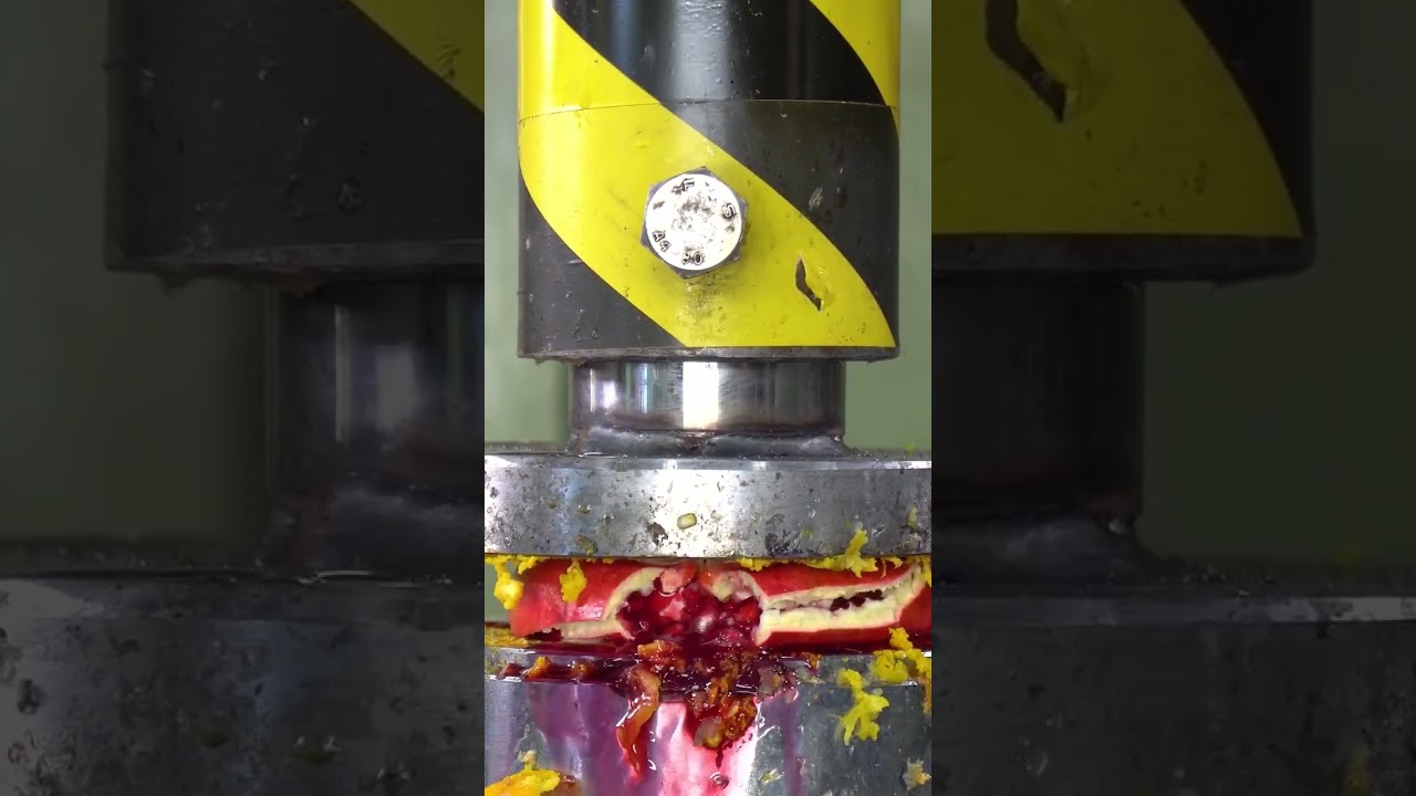 Hydraulic press turns candy into worms 🤩 #satisfying #hydraulicpress #candy