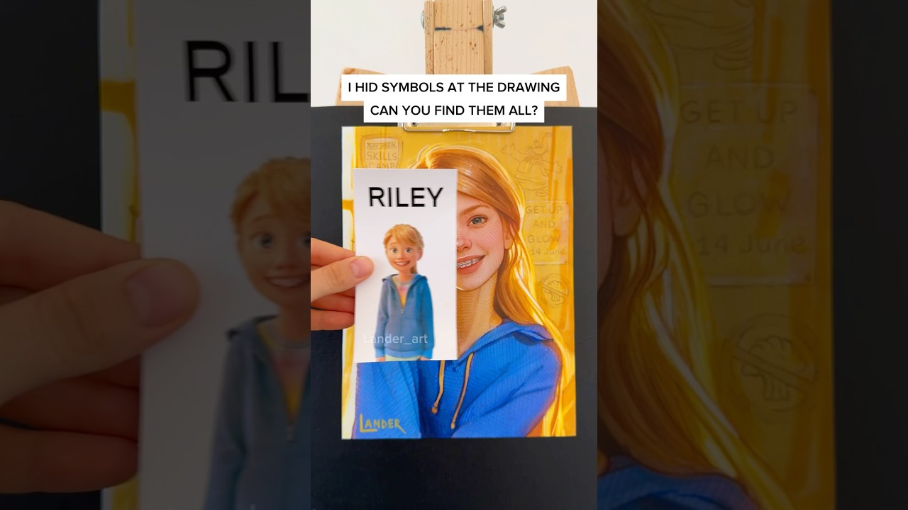 I CANT BELIEVE I DRAW RILEY #InsideOut as a real human💙Can you find all hidden symbols? #insideout2