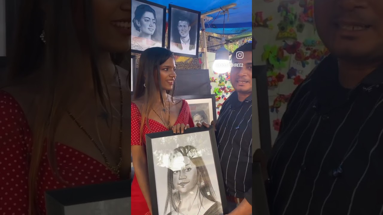 I got my first ever live sketch ❤🖤 | KhyatiShree | #vlog