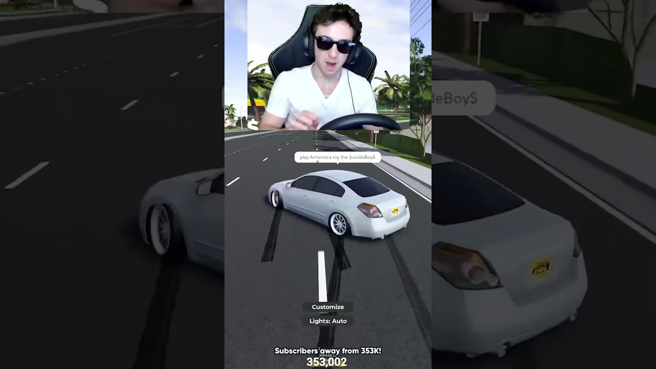 I hit these people while drifting using a steering wheel in Roblox