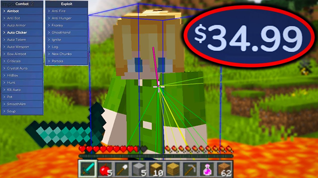 i paid $35 for a minecraft hacked client...