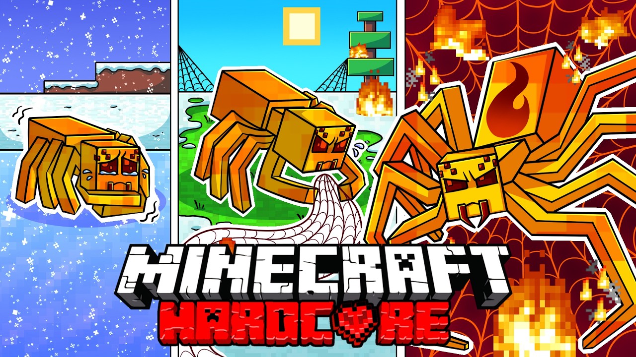 I Survived 100 DAYS as a FIRE SPIDER in HARDCORE Minecraft!
