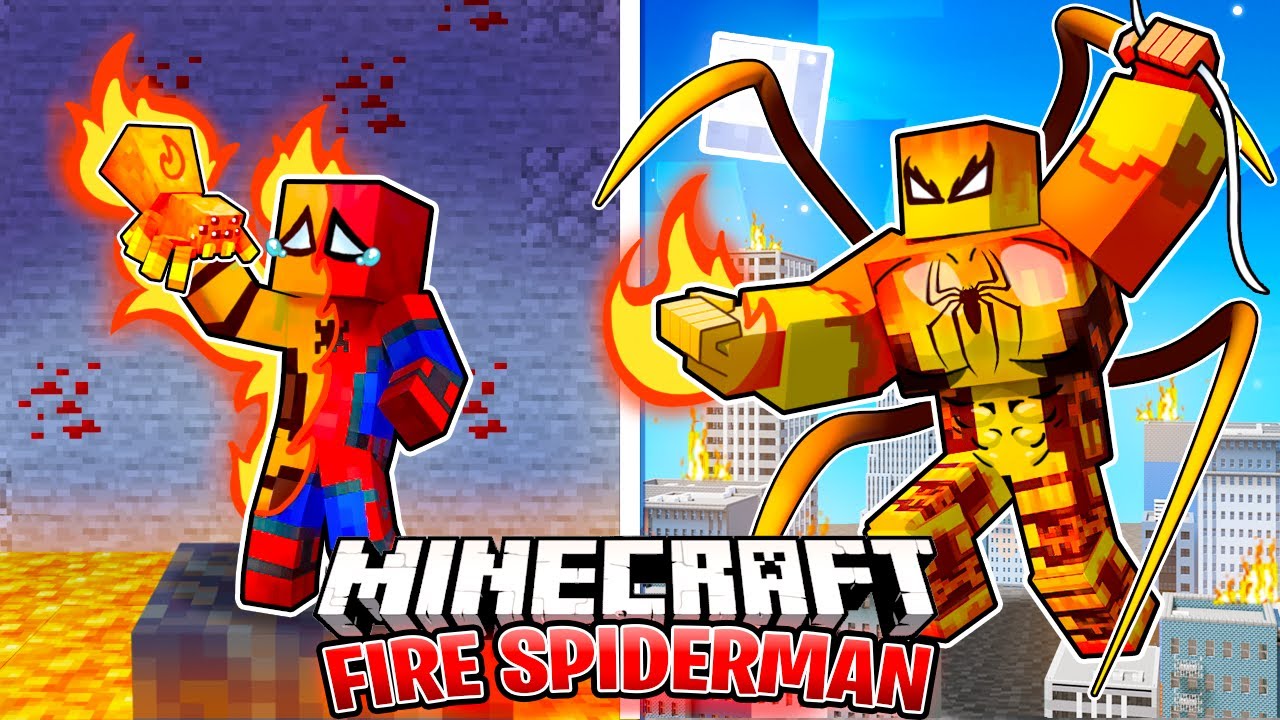 I Survived 100 Days as a FIRE SPIDER-MAN in HARDCORE Minecraft!