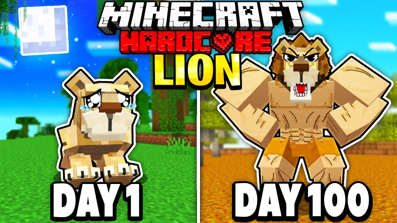 I Survived 100 Days as a LION in Minecraft.. Here's What Happened..