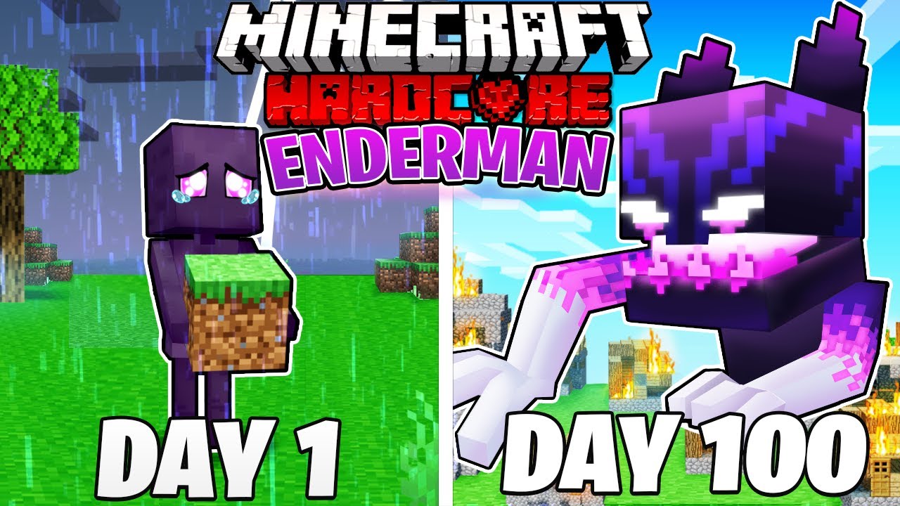I Survived 100 DAYS as an ENDERMAN in HARDCORE Minecraft!