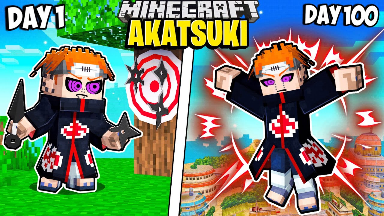 I Survived 100 Days as the AKATSUKI in Minecraft