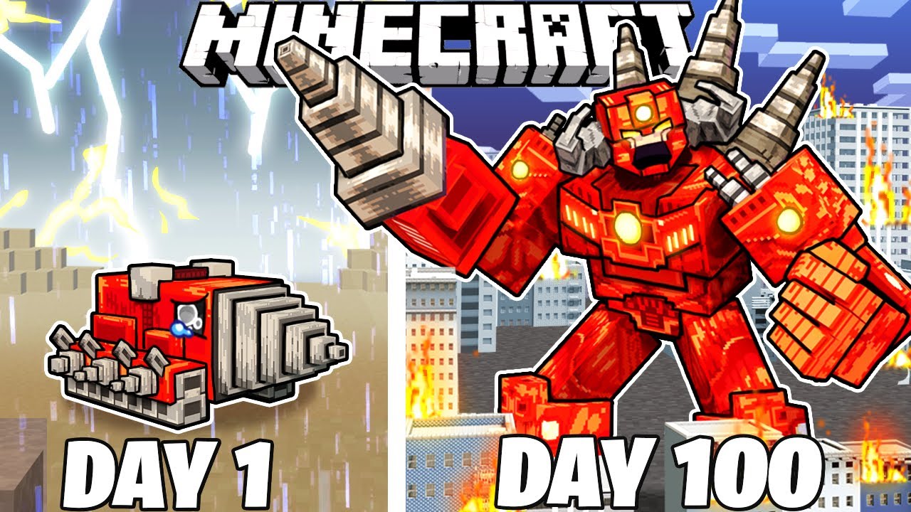 I Survived 100 Days as TRANSFORMER DRILLMAN in Minecraft!