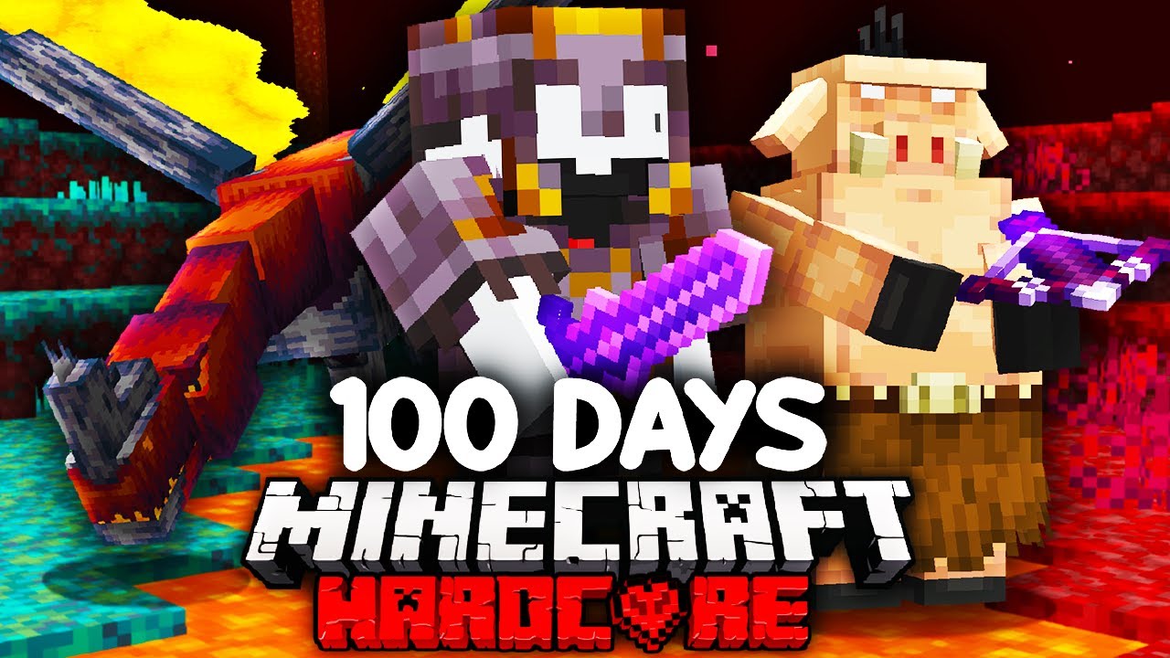 I Survived 100 Days in the Custom NETHER in Minecraft...