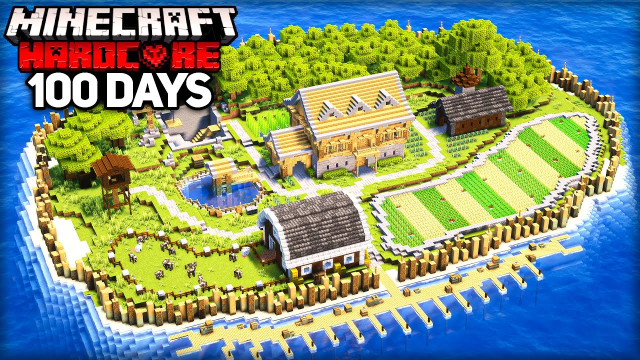 I Survived 100 Days STRANDED on an ISLAND in Minecraft Hardcore