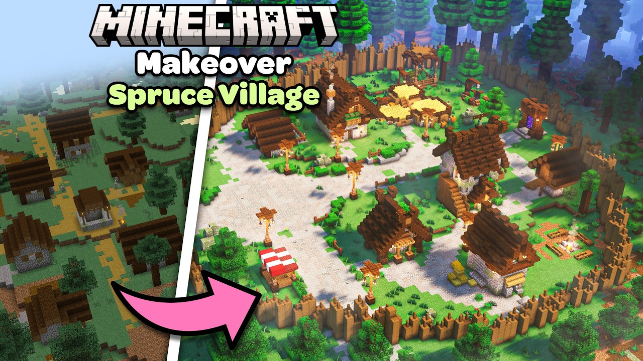 I Transformed a Spruce Village in Minecraft Makeover