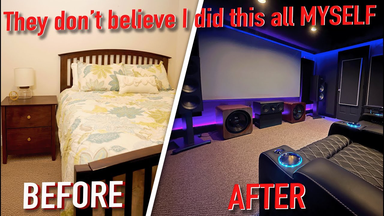 I Turned a Spare Room into an EPIC Home Theater Setup | DIY Home Theater Build