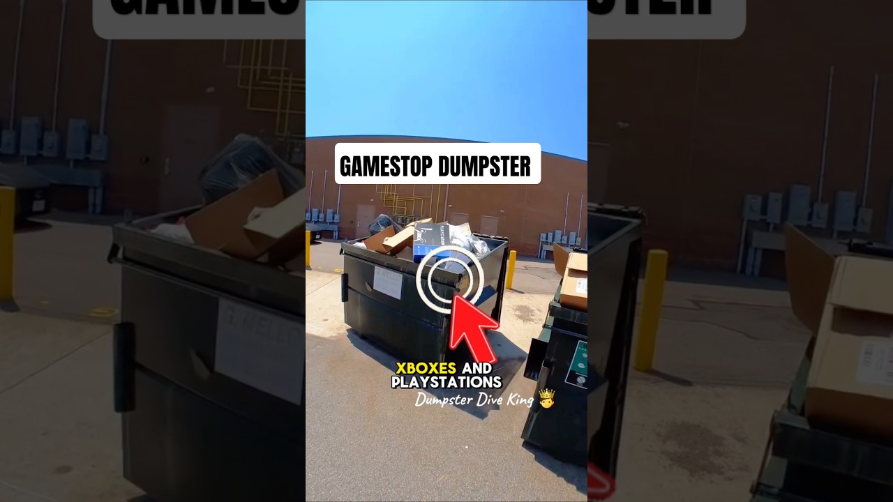 I went dumpster diving for video games at gamestop #dumpsterdiving #gaming #gamer #fortnite #ps5