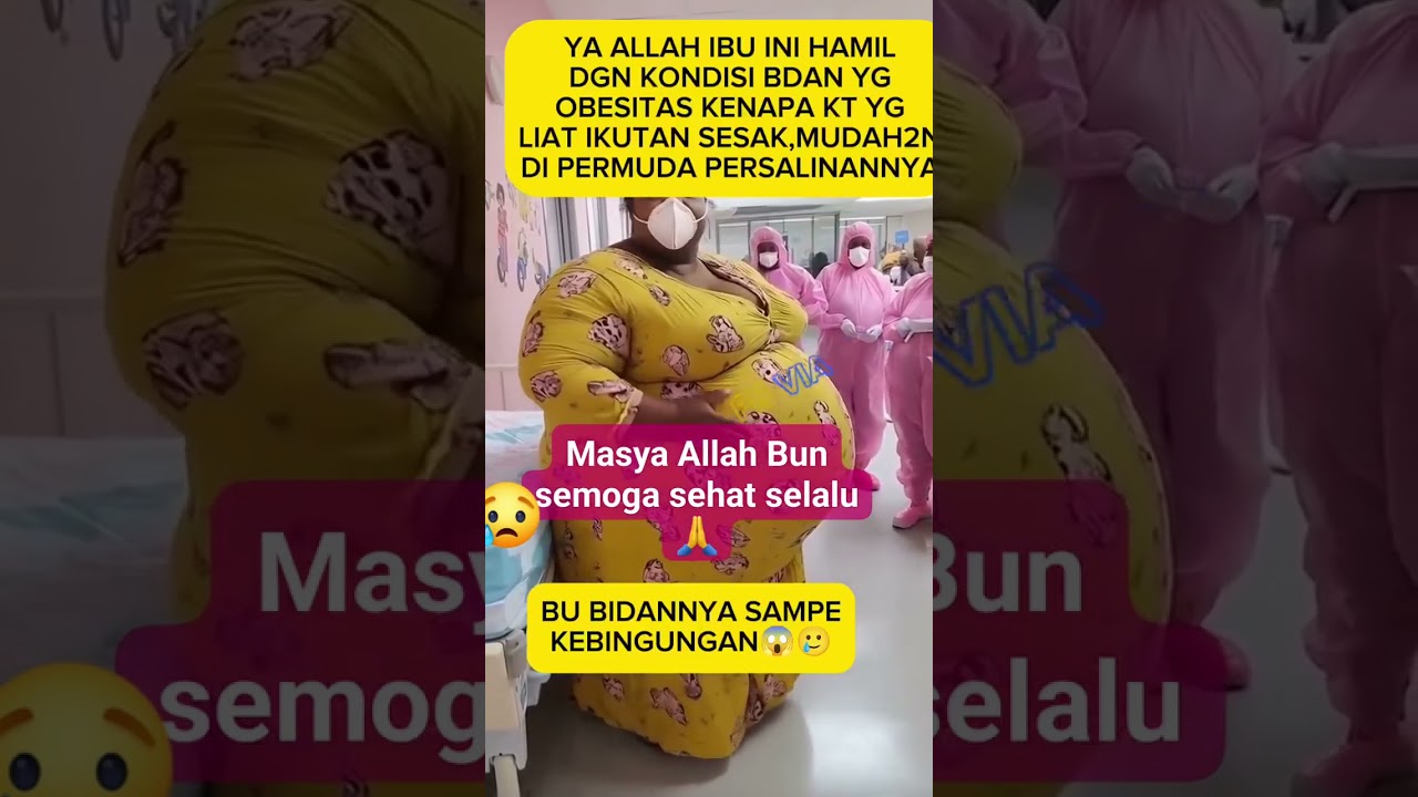 ibu ini hamil dalam keadaan obesitas   ibu wanita yank hebat semoga selalu di beri kemudahan 🤲