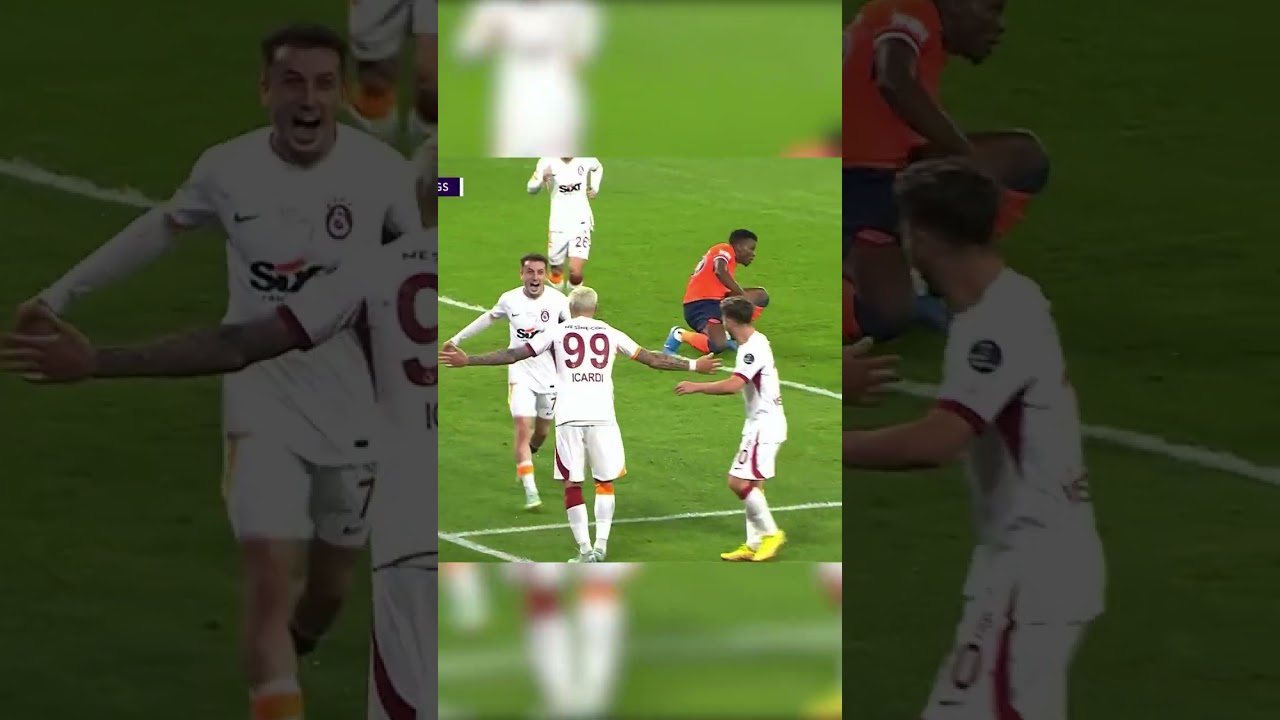Icardi, harika bir topuk pası ile Kerem'i buluyor ve Galatasaray 4 farklı üstünlüğü yakalıyor #short
