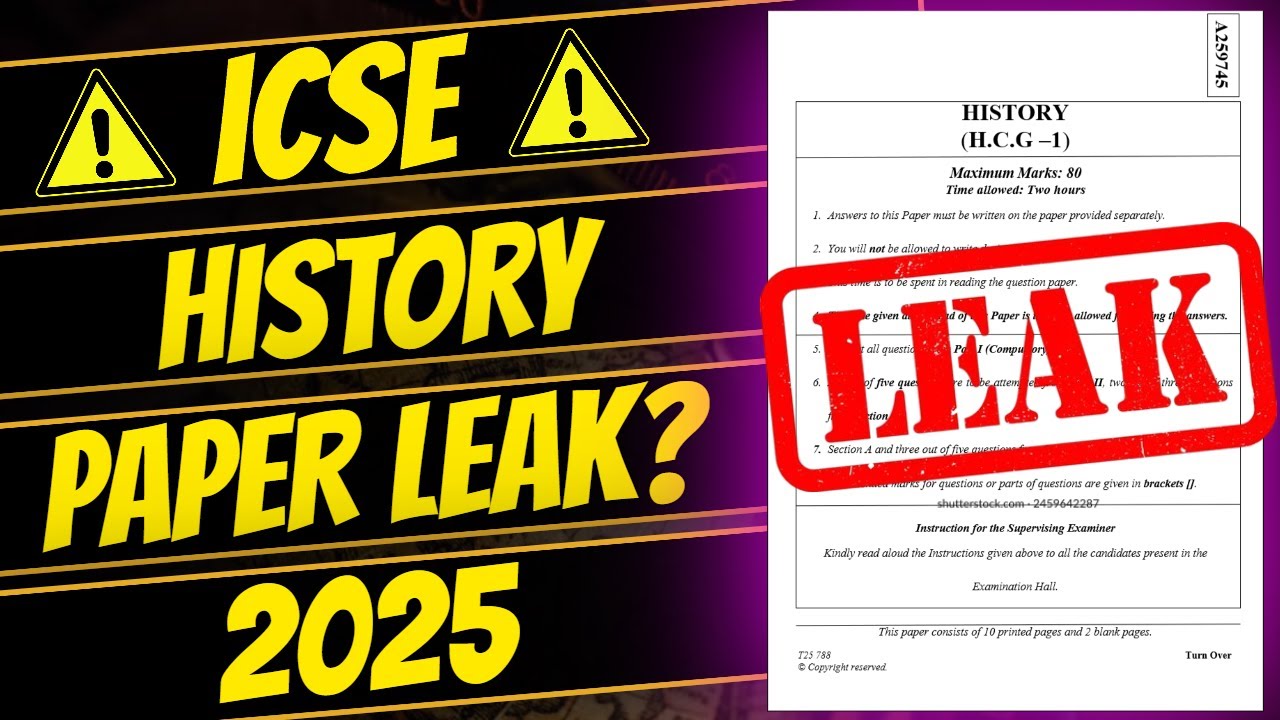 ICSE HISTORY 2025 PAPER LEAK? | ICSE | CLASS 10 | HISTORY | #icse #icseboard #history