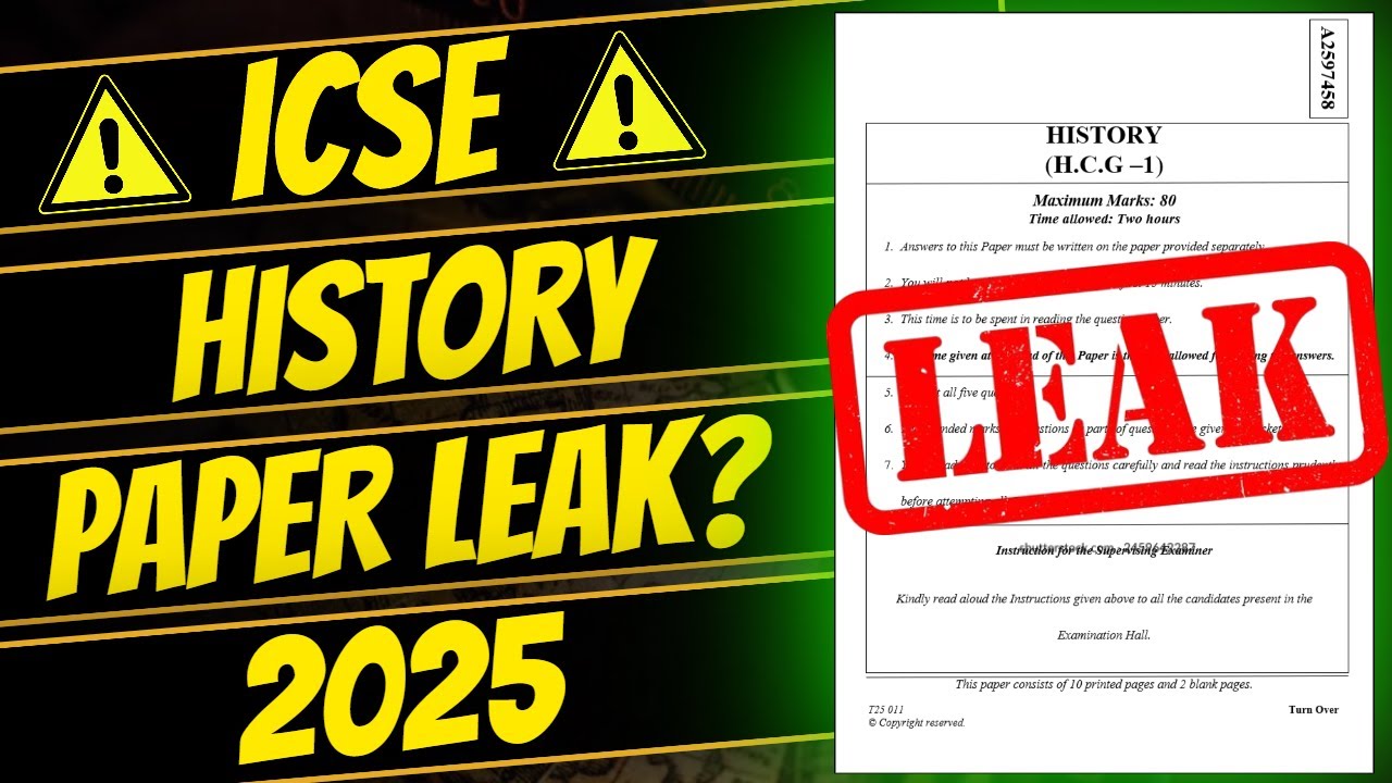 ICSE HISTORY 2025 PAPER LEAK? | ICSE | CLASS 10 | HISTORY | #icse #icseboard #history