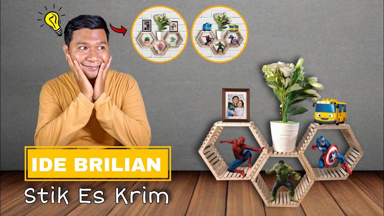 Ide Kerajinan dari Stik Es Krim | Cara Membuat Ambalan dan Hiasan Dinding Estetik