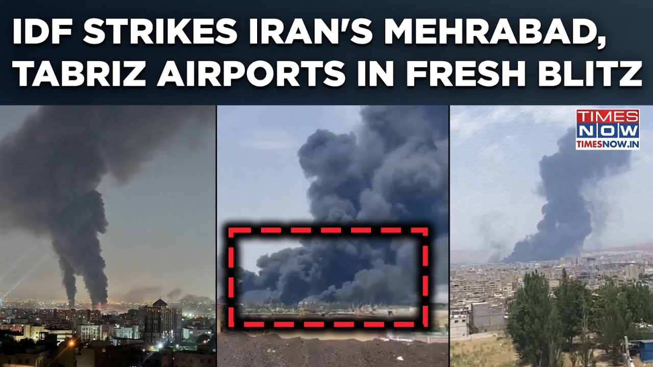 IDF Strikes Iran's Key Airports As Khamenei Targets Tel Aviv In Revenge| On Cam- Fire, Heavy Smoke