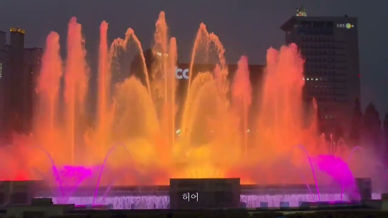 'Idol' by #BTS being played at the singing fountain at Ilsan Lake Park in Goyang City.